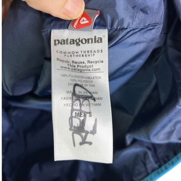 Patagonia Jacket Mens Small Blue Half Zip Front Quilted Zip Pocket Lightweight - Picture 8 of 10